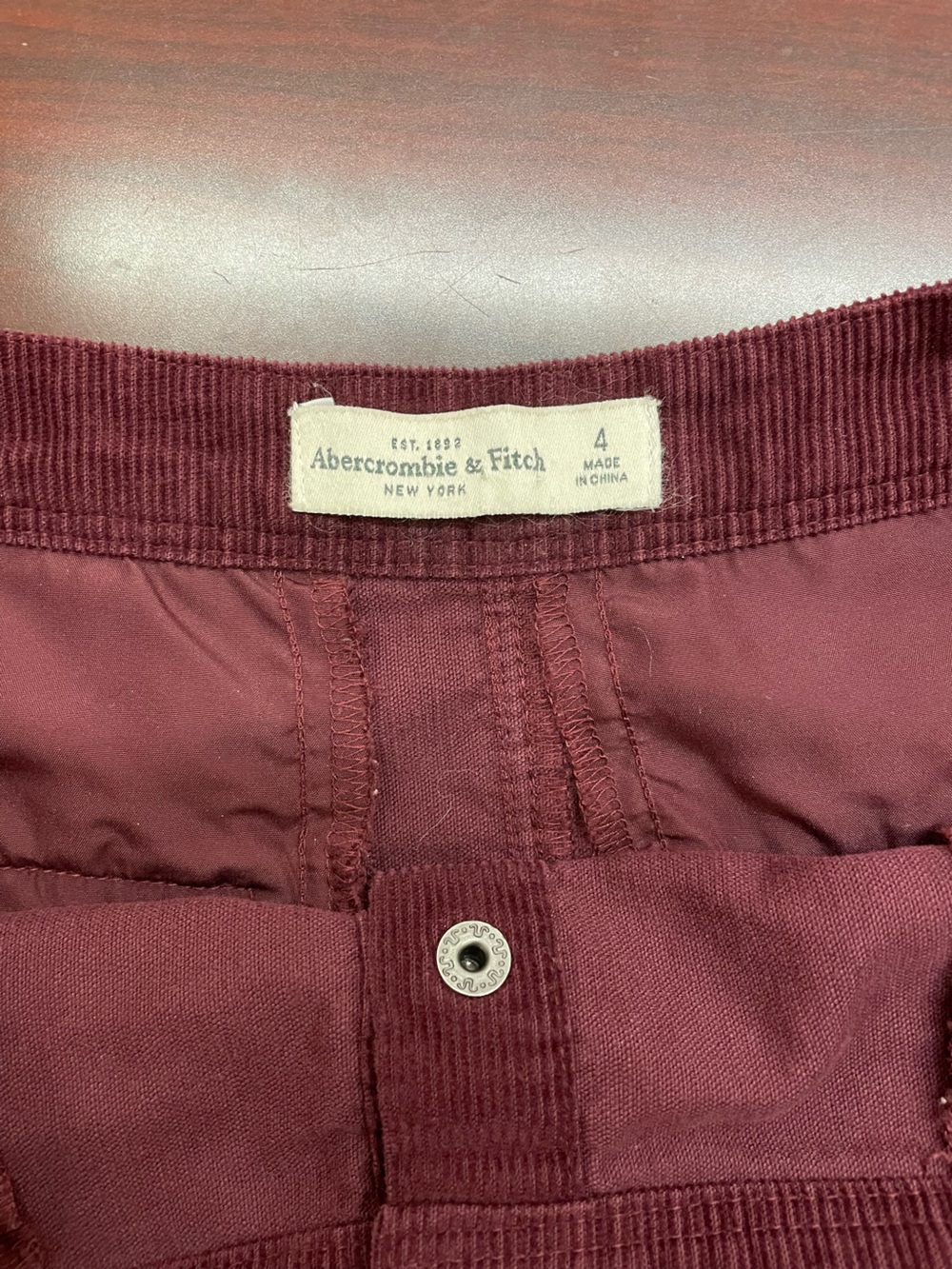 Abercrombie Fitch Corduroy Button Front A Line Mini Skirt  Size 4 - Picture 5 of 5